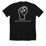 General Strike Los Angeles, a Solid Black Blend Premium Unisex Tee (back-view)