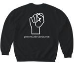 General Strike Los Angeles, a Black Softstyle Crewneck Sweatshirt (back-view)