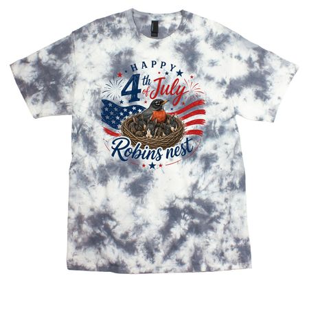 4th of July, a Grey Crystal Tie Dye Tee