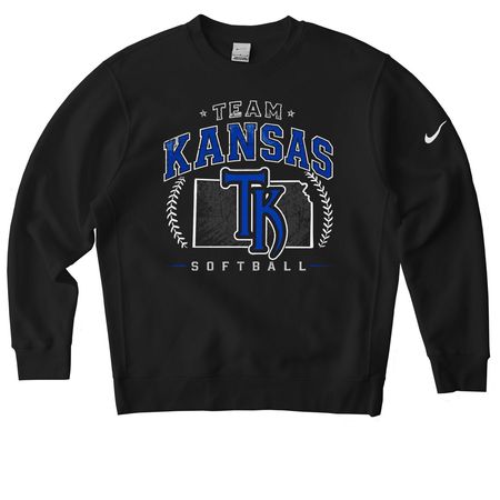 TK Softball: Athletic Fit &nbsp;, a Black Nike Club Fleece Crewneck Sweatshirt