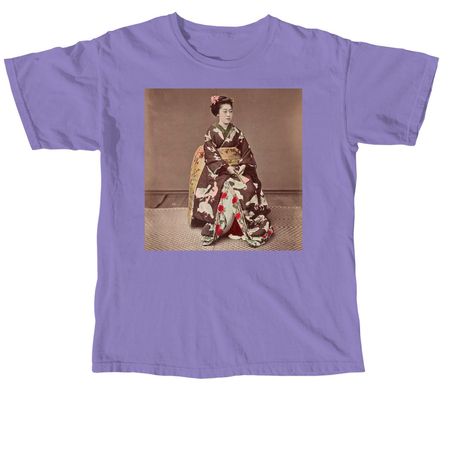 Jus' Sittin', a Violet Comfort Colors Unisex Tee