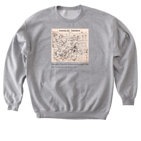 1940 Map of Douglas County, a Sport Grey Softstyle Crewneck Sweatshirt