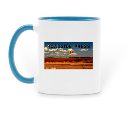 Sedgwick County by Nicholas Claro, a Light Blue Two-Tone Ceramic Mug (back-view)
