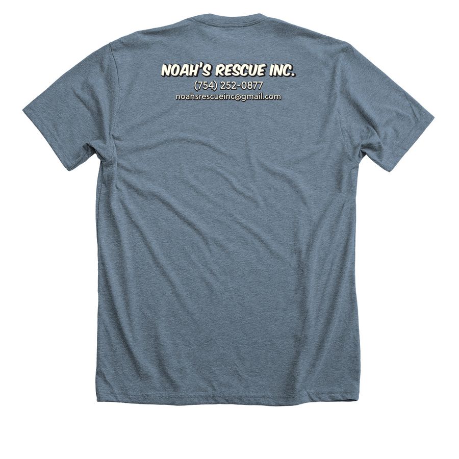Noah's Rescue Fundraiser for Lucky, a Heather Slate Premium Unisex Tee (back-view)