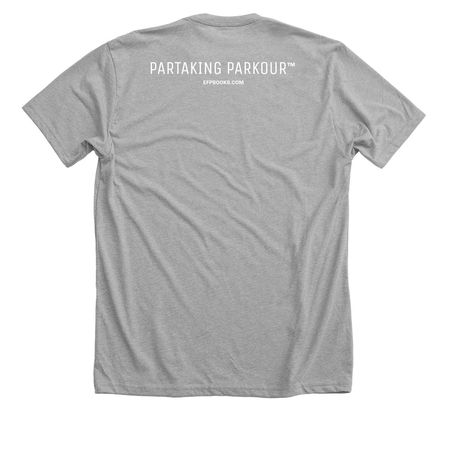 &nbsp;Partaking Parkour? Collection, a Athletic Heather Premium Unisex Tee (back-view)