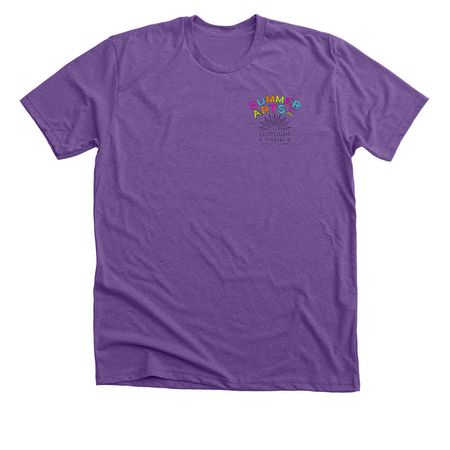 Alice 2026, a Heather Team Purple Premium Unisex Tee (back-view)
