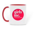 Girl Dad Mug, a Red Two-Tone Ceramic Mug (back-view)