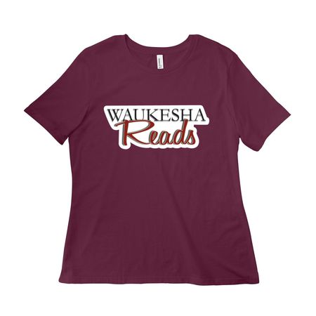 Waukesha Reads, a Maroon Women?s Relaxed Cotton Tee