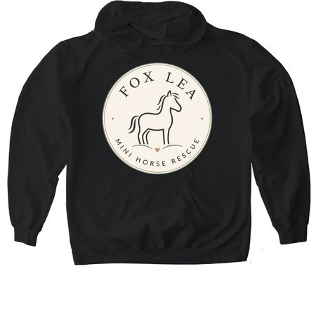 Fox Lea Mini Horse Rescue, a Black Gildan Softstyle Pullover Hoodie