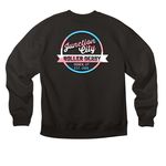 Radically Pro-Transgender, a Black Premium Heavyweight Crewneck Sweatshirt (back-view)