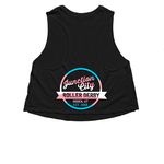 Radically Pro-Transgender, a Solid Black Blend Women?s Cropped Racerback Tank (back-view)