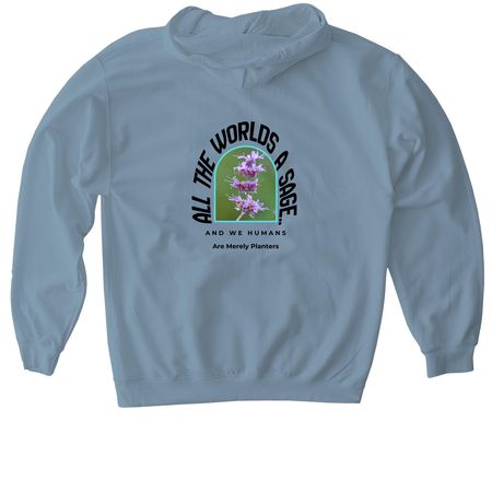 All the world's a sage hoodies!, a Stone Blue Gildan Softstyle Pullover Hoodie