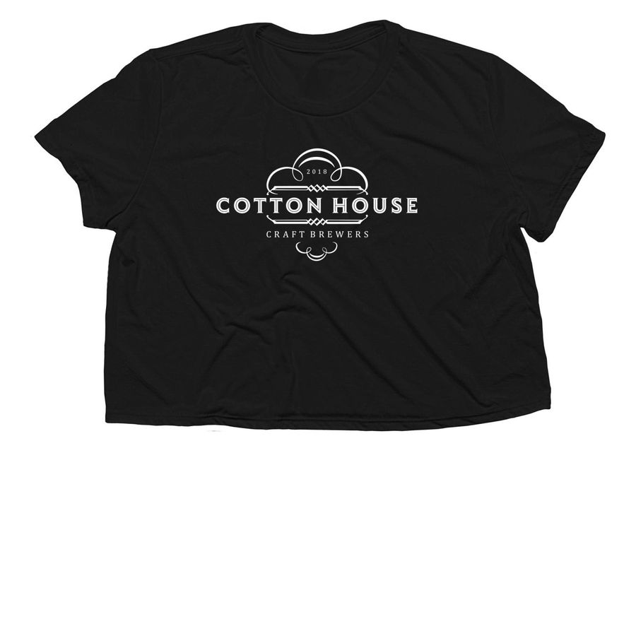 Cotton House White Logo, a Black Women?s Flowy Cropped Tee