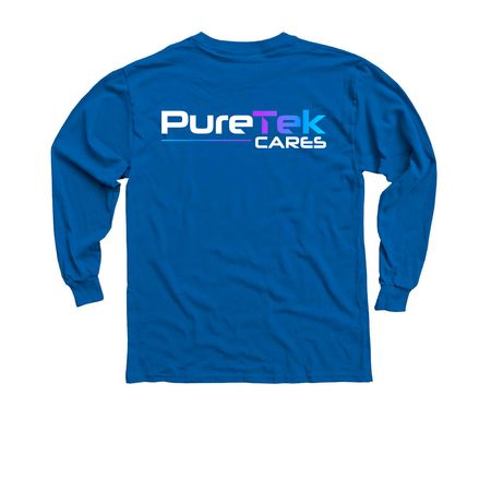PureTek Cares Large Logo, a Royal Youth Long Sleeve Tee
