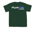 PureTek Cares Large Logo, a Forest Green Youth Unisex Tee (back-view)