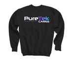 PureTek Cares Large Logo, a Black Youth Crewneck Sweatshirt (back-view)