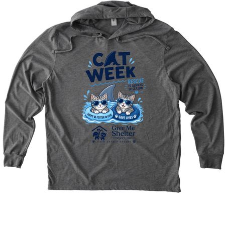 Shark Week with GMSP - 2, a Aluminum Grey Allmade Eco Triblend Hoodie Tee