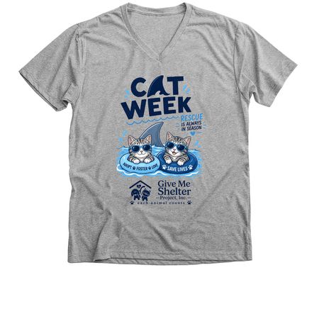 Shark Week with GMSP - 2, a Athletic Heather Premium V-Neck Tee