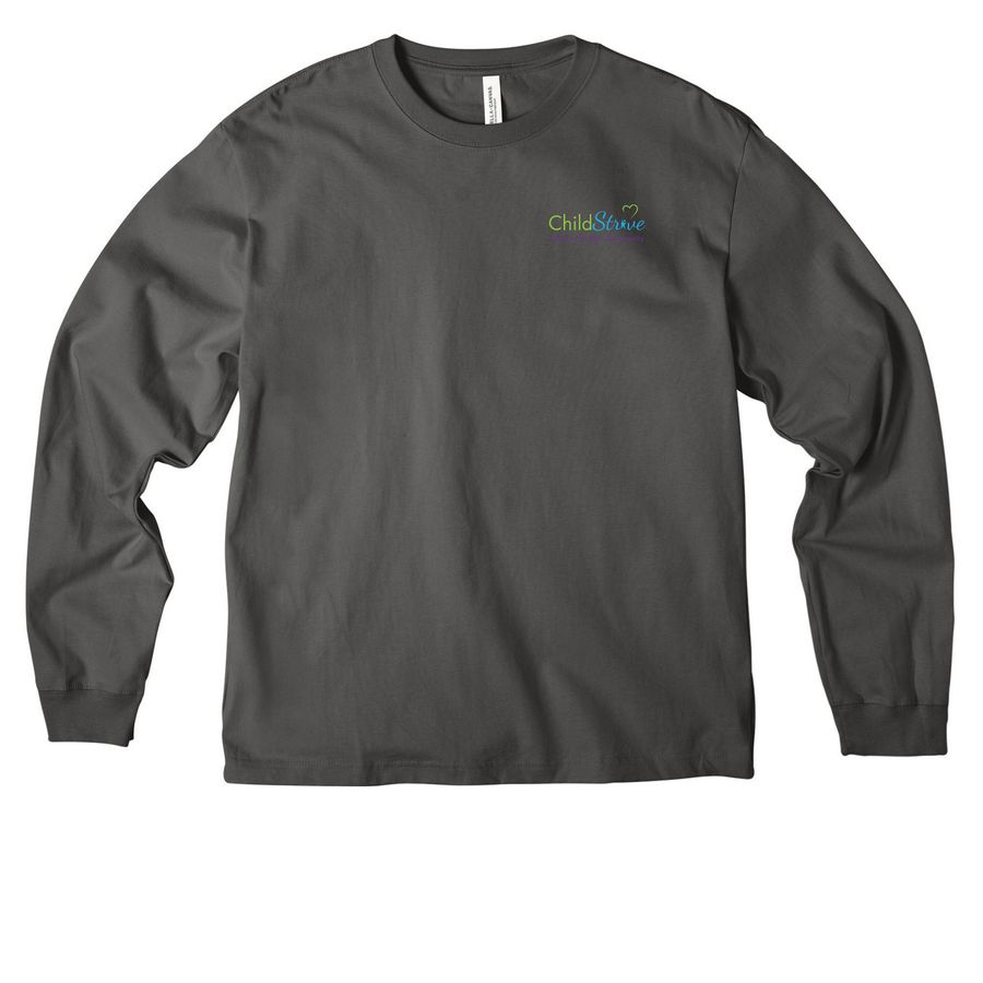 ChildStrive Design on Back T-Shirt, a Asphalt Unisex Heavyweight Long Sleeve Tee