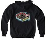 Kids: Kiss your butt goodbye, a Black Softstyle Youth Pullover Hoodie (back-view)