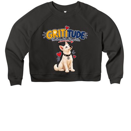 Grititude, a Black Women's Premium Cropped Raglan Sweatshirt