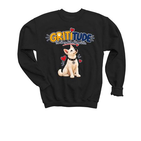 Grititude, a Black Youth Crewneck Sweatshirt