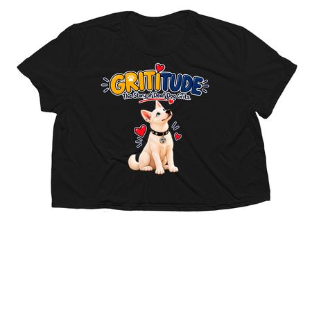 Grititude, a Black Women?s Flowy Cropped Tee