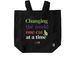 Changing the World One Cat at a Time Tote, a Black Recycled Cotton Tote Bag
