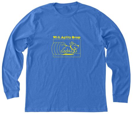 Large Yellow Logo - Shirts + Sweatshirts, a Heather True Royal Premium Long Sleeve Tee