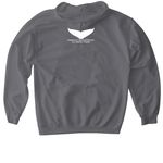 Sorry I'm late, I stopped to watch a whale, a Charcoal Gildan Softstyle Pullover Hoodie (back-view)