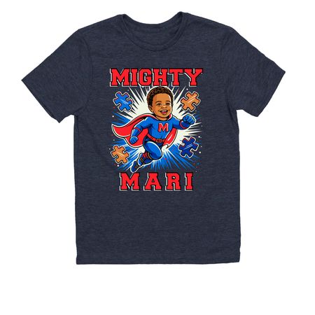 Mighty Mari!, a Rebel Blue Allmade Youth Eco Triblend Tee