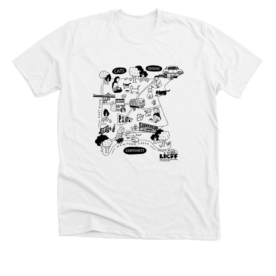 LICFF Cats, Queens, Community - Black, a Solid White Blend Premium Unisex Tee