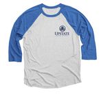 Retro Nursing Alumni 2, a Vintage Royal and Heather White 3/4 Sleeve Baseball Tee (back-view)