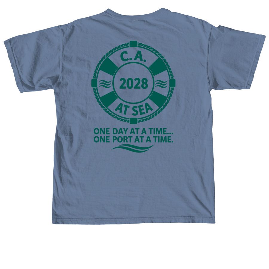 C.A. at Sea 2028 Limited Edition, a Blue Jean Comfort Colors Unisex Tee (back-view)