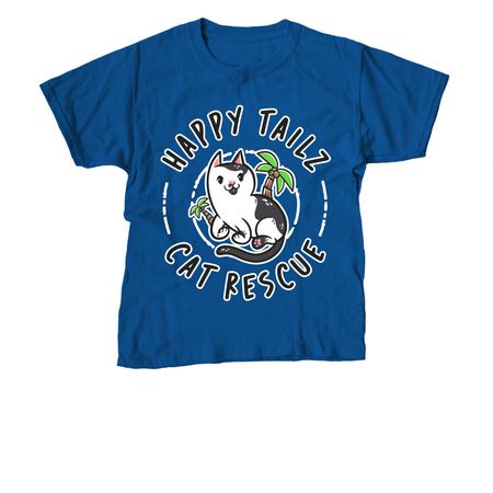 Happy Tailz Cat Rescue, a Royal Blue Youth Unisex Tee
