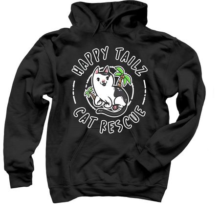Happy Tailz Cat Rescue, a Black Pullover Hoodie