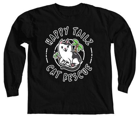 Happy Tailz Cat Rescue, a Black Comfort Colors Long Sleeve Tee