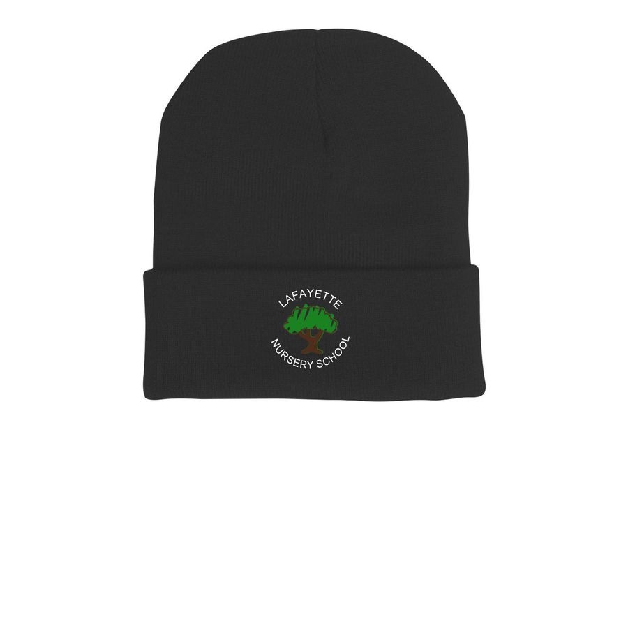 Beanies, a Black Printed Cuffed Beanie