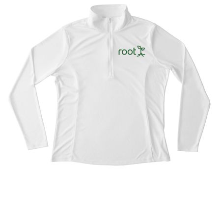 Women's Performance Quarter Zip Pullover, a White Women's Performance Quarter Zip Pullover
