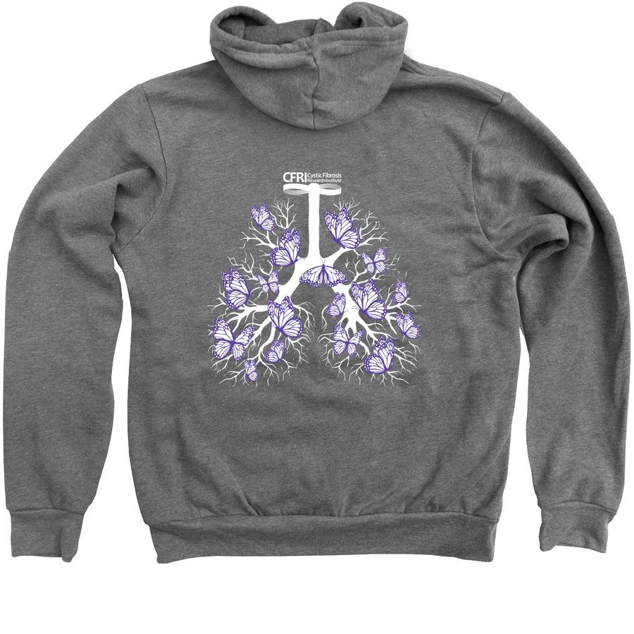 Spread your Wings for CF - Zip Hoodies, a Deep Heather Zip Up Hoodie (back-view)