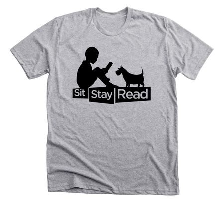 SitStayRead B&W Shirts, a Athletic Heather Premium Unisex Tee