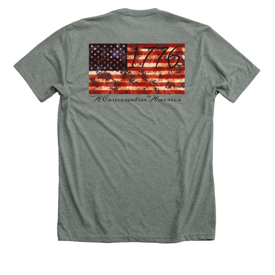 Independence Shirts, a Deep Heather Premium Unisex Tee (back-view)