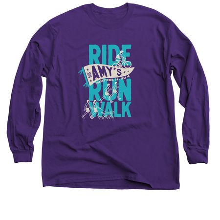 Amy's Ride/Run/Walk 2026 Shirt, a Purple Classic Long Sleeve Tee