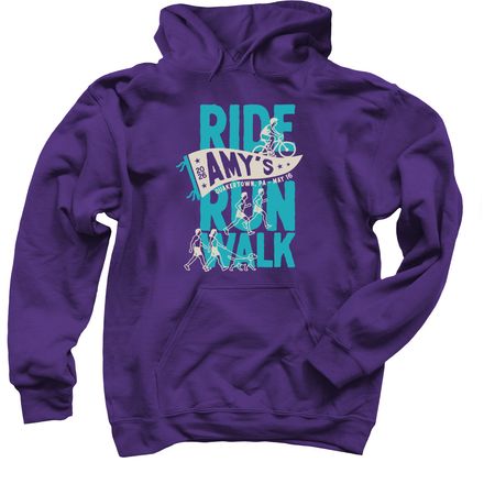 Amy's Ride/Run/Walk 2026 Shirt, a Purple Pullover Hoodie