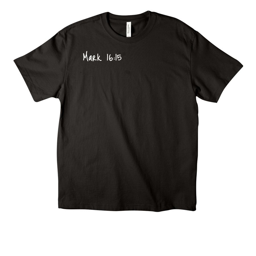 Go Into All the World, a Black Unisex Heavyweight Tee
