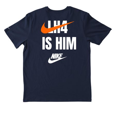 LH4 X NIKE&nbsp;, a College Navy Nike Dri-FIT Jersey Blend Performance Tee (back-view)