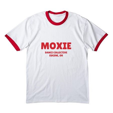 Moxie Ringer Tees, a White/ Red Cotton Ringer Tee