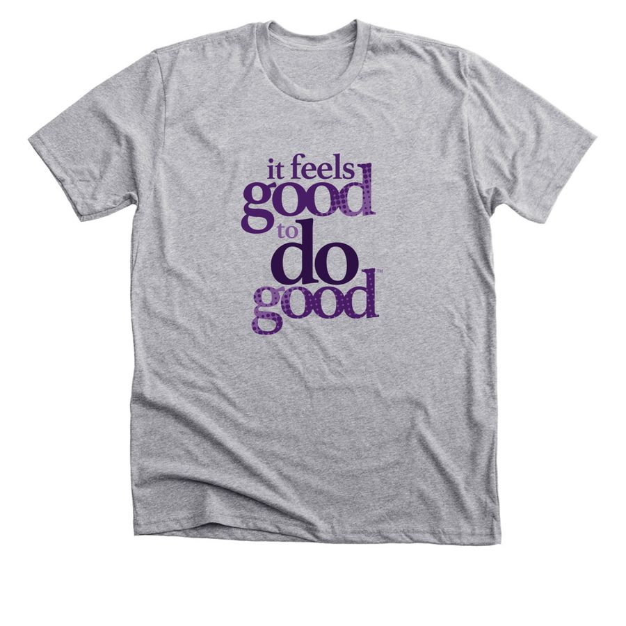 It Feels Good To Do Good, a Athletic Heather Premium Unisex Tee