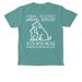 Logo Pocket Tee (front + back), a Seafoam Comfort Colors Pocket Tee (back-view)