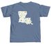 Louisiana State Flower, a Blue Jean Comfort Colors Unisex Tee (back-view)